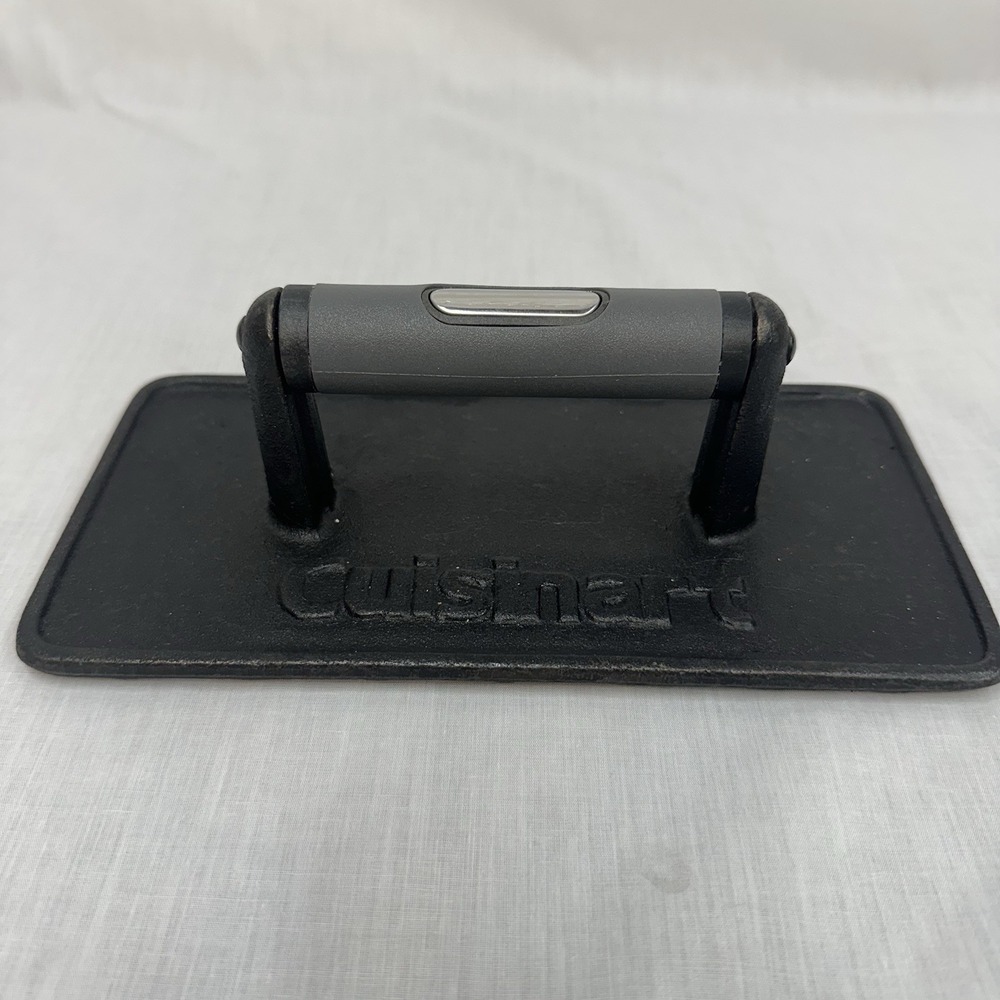 Cuisinart Cast Iron Steak Press Bacon Weight Hamburger Press Meat Presser Used